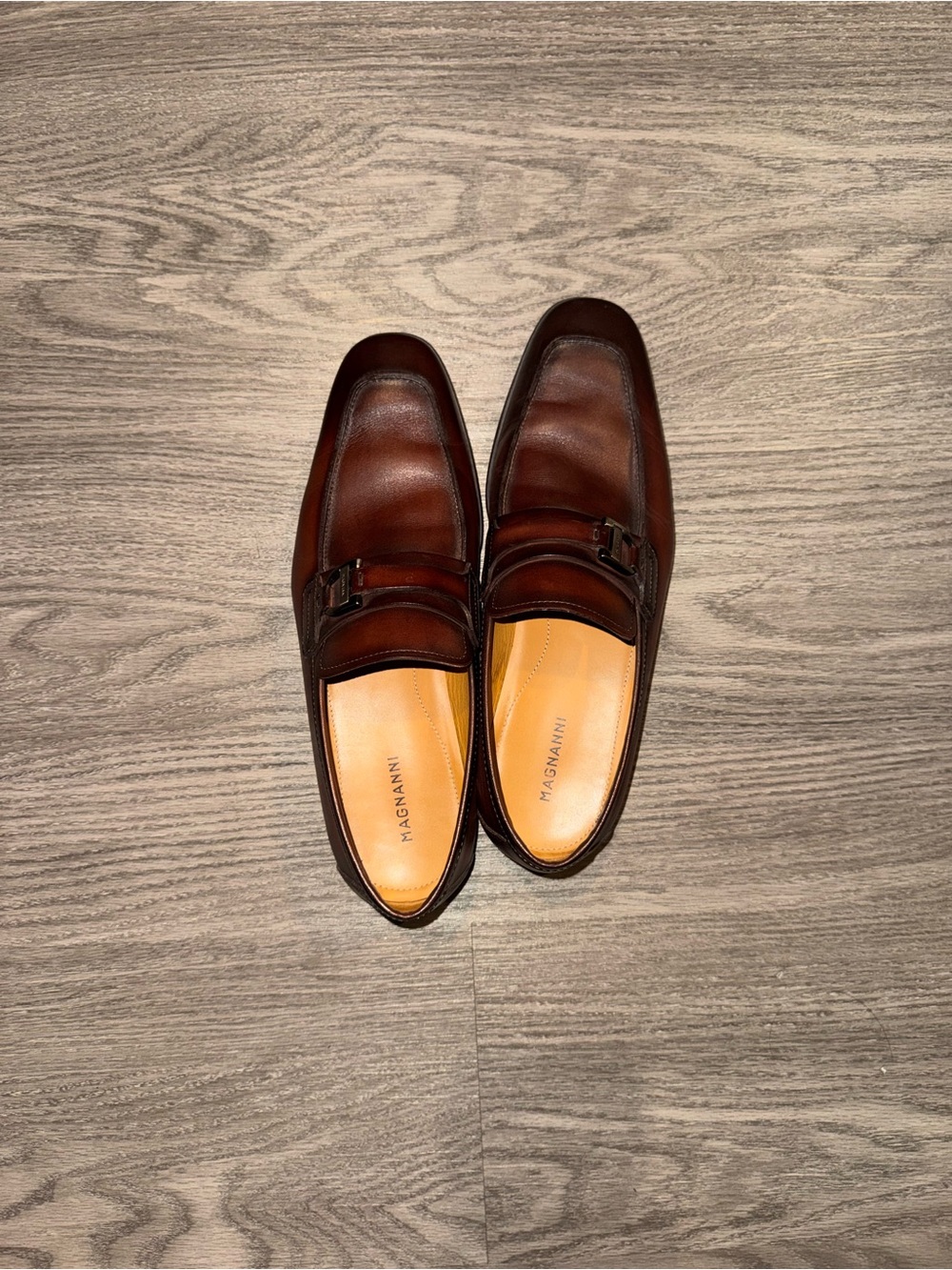 Magnanni Chestnut Brown Leather Penny Loafers